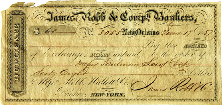 «James Robb & Comp., Bankers, Sekundawechsel»